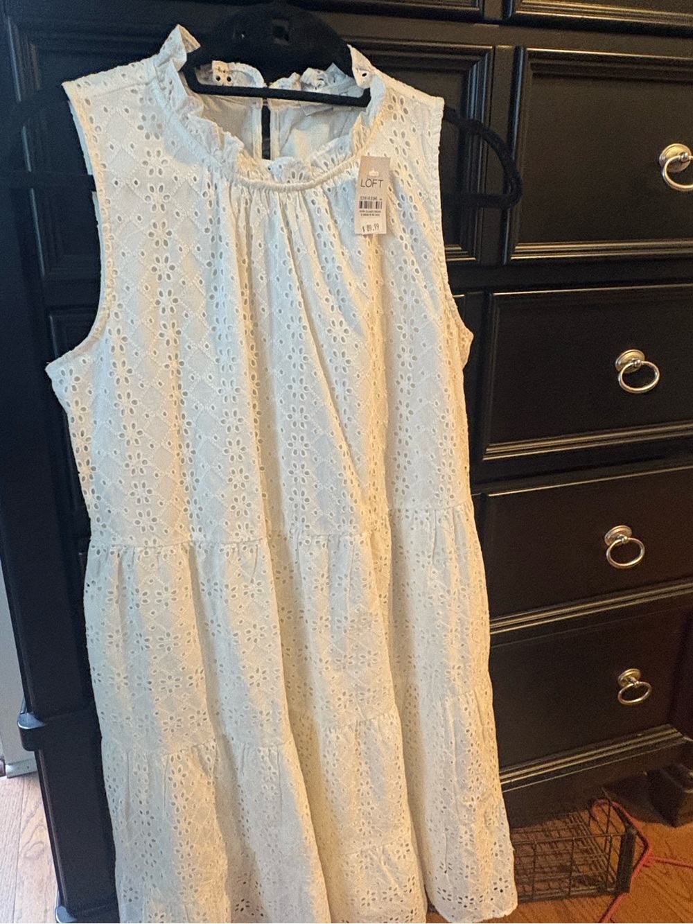 LOFT women White Eyelet Dress